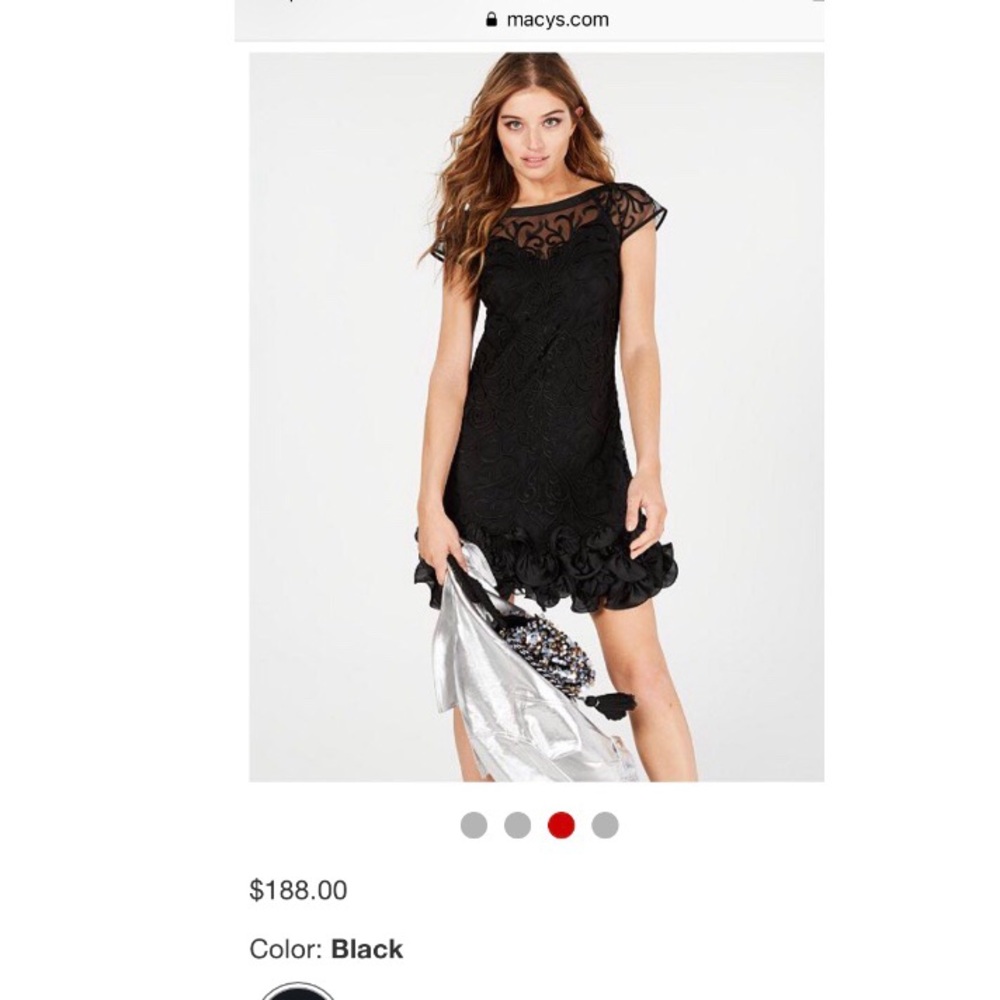 Guess Floral Lace Ruffled-Hem Dress